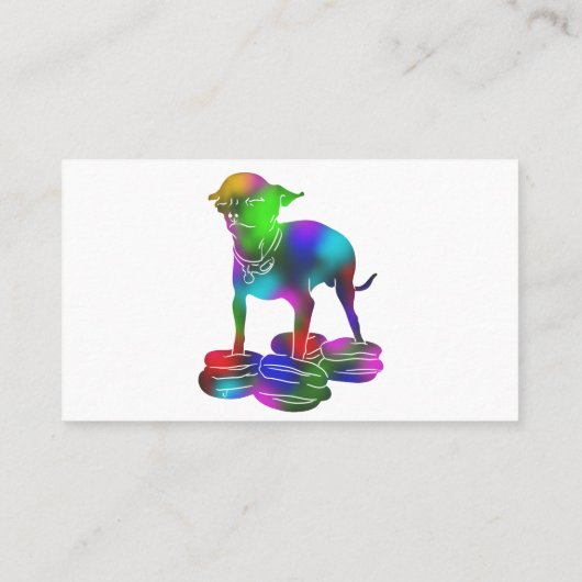 Colorful Chihuahua hamburger vliegend Visitekaartje (Achterkant)