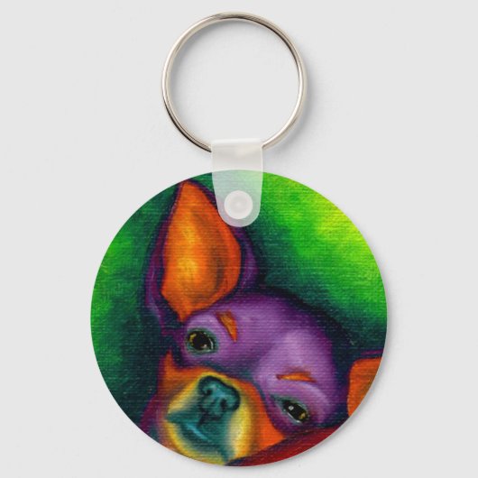 Colorful Chihuahua Sleutelhanger (Voorkant)