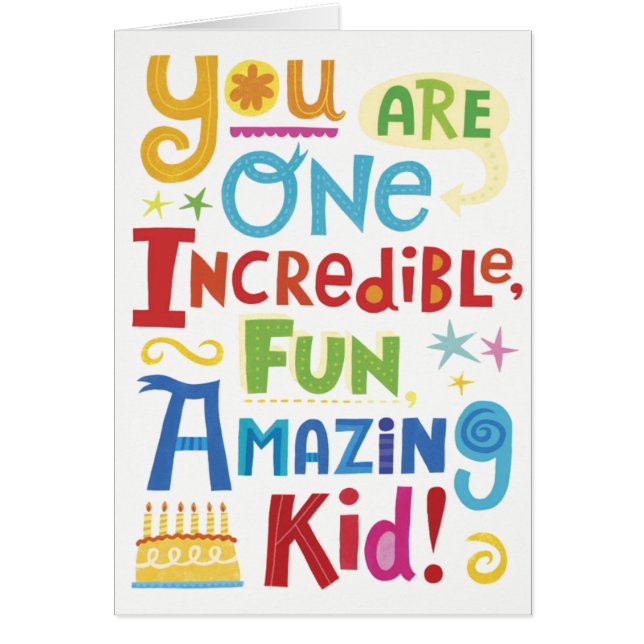 Colorful Childrens Birthday Card (Voorkant)