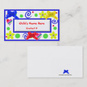 Colorful Childrens Calling Cards Contactkaartje (Voorkant / Achterkant)