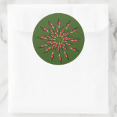 Colorful chili peppers mandala art ronde sticker (Tas)