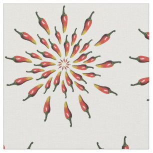 Colorful chili peppers mandala art stof