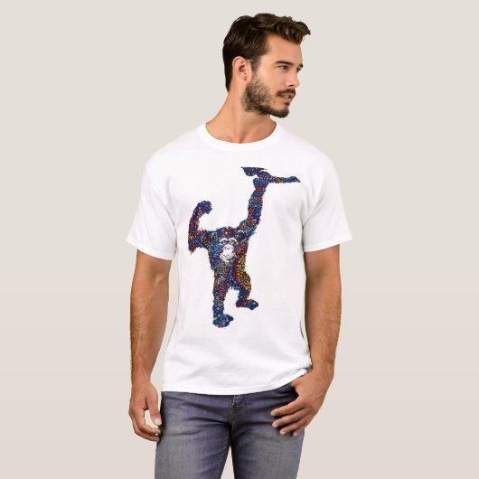 Colorful Chimpansee T-shirt (Voorkant volledig)