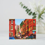 Colorful Chinatown Block NYC Briefkaart (Staand voorkant)