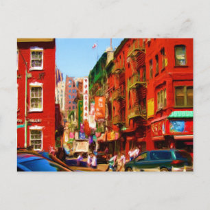 Colorful Chinatown Block NYC Briefkaart