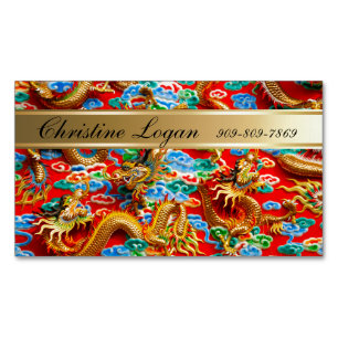 Colorful Chinees Auspicious Cloud Dragon Design Magnetisch Visitekaartje