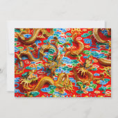 Colorful Chinese Auspicious Cloud Dragon Birthday Kaart (Achterkant)