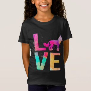 Colorful Chinese Crested Dog Mam geeft Chinees kru T-shirt