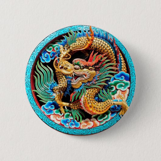 COLORFUL CHINESE DRAGON RONDE BUTTON 5,7 CM (Voorkant)