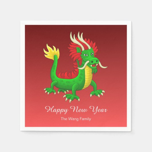 Colorful Chinese Dragon Servet (Voorkant)