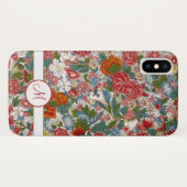 Colorful  Chinoiserie Floral Monogram Case-Mate iPhone Case (Achterkant (horizontaal))