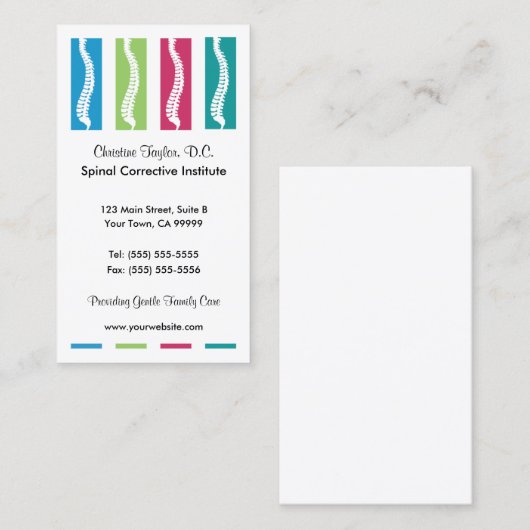 Colorful Chiropractic Visitekaartjes (Voorkant / Achterkant)