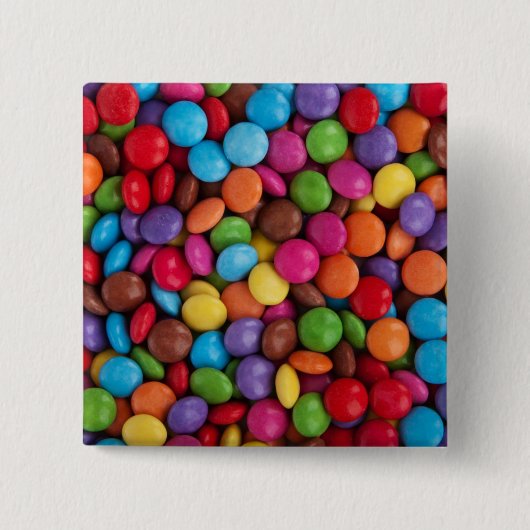 Colorful Chocolate Snoep Vierkante Button 5,1 Cm (Voorkant)
