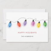 Colorful Christmas Bulbs Holiday Card Feestdagenkaart (Voorkant)
