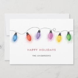 Colorful Christmas Bulbs Holiday Card Feestdagenkaart