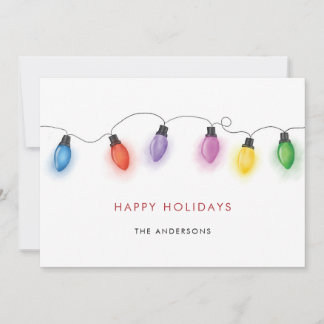 Colorful Christmas Bulbs Holiday Card Feestdagenkaart
