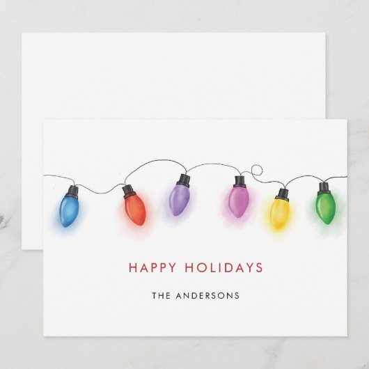 Colorful Christmas Bulbs Holiday Card Feestdagenkaart (Voorkant / Achterkant)