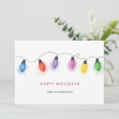 Colorful Christmas Bulbs Holiday Card Feestdagenkaart (Staand voorkant)