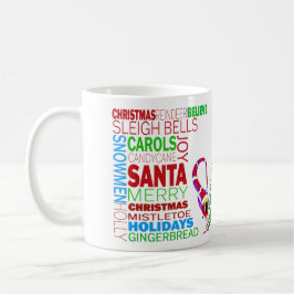 Colorful Christmas Cartoon Word Art Koffiemok