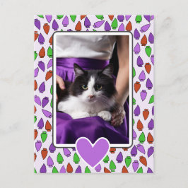 Colorful Christmas Lights Cat  Briefkaart