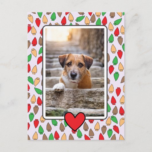 Colorful Christmas Lights Dog Briefkaart (Voorkant)