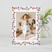 Colorful Christmas Lights Photo Feestdagenkaart (Staand voorkant)