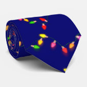 Colorful Christmas Lights Stropdas (Opgerold)