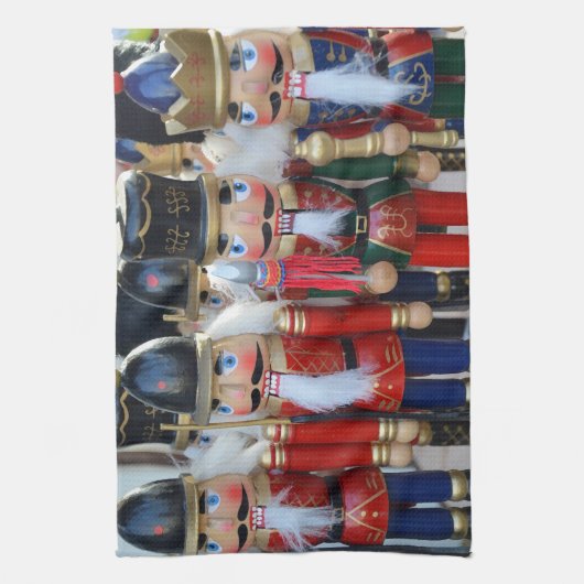 Colorful christmas nutcrackers theedoek (Verticaal)