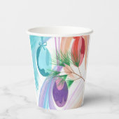 Colorful Christmas Ornaments Paper Cups Papieren Bekers (Achterkant)