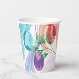 Colorful Christmas Ornaments Paper Cups Papieren Bekers