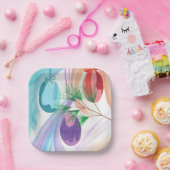 Colorful Christmas Ornaments Paper Plates Papieren Bordje (Feest)