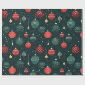 Colorful Christmas Ornaments Pattern Cadeaupapier (Vlak)
