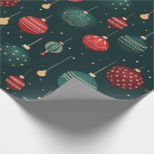 Colorful Christmas Ornaments Pattern Cadeaupapier (Hoek)