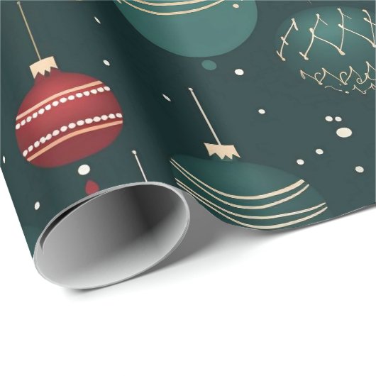 Colorful Christmas Ornaments Pattern Cadeaupapier (Rol Hoek)