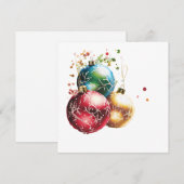 Colorful Christmas Ornaments with Glitter Feestdagenkaart (Voorkant / Achterkant)