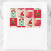 COLORFUL CHRISTMAS PRESENTS SANTA SNOEP TREE RECHTHOEKIGE STICKER (Tas)