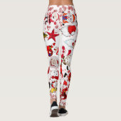 Colorful Christmas Santa Claus Moods Red Snowflake Leggings (Achterkant)