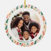 Colorful Christmas Tree 2 Sided Photo Keramisch Ornament (Achterkant)