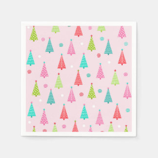 Colorful Christmas Tree Holiday Paper Napkin Servet
