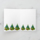 COLORFUL CHRISTMAS TREE IN GREEN GOLD SPARKLES FEESTDAGEN KAART (Binnen)