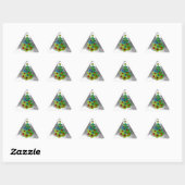 COLORFUL CHRISTMAS TREE IN GREEN GOLD SPARKLES STICKER (Vel)
