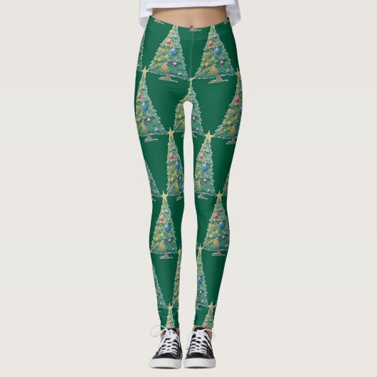 Colorful Christmas Tree Leggings (Voorkant)