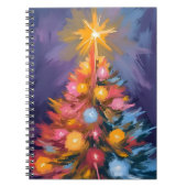 Colorful Christmas Tree Lights Watercolor Notitieboek (Voorkant)