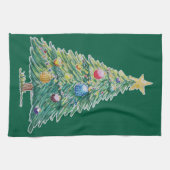 Colorful Christmas Tree Theedoek (Horizontaal)