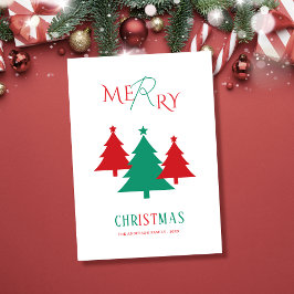 Colorful christmas trees merry christmas Card Feestdagenkaart