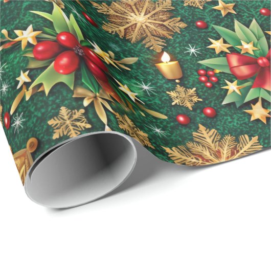 Colorful Christmas Vibe Festive Pattern Cadeaupapier (Rol Hoek)