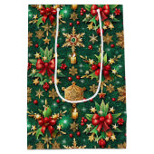 Colorful Christmas Vibe Festive Pattern Medium Cadeauzakje (Achterkant)