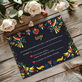 Colorful Cinco de Mayo Fiesta Spanish Wedding RSVP Kaartje