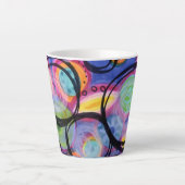 Colorful Circle Doodle Design Latte Mok (Voorkant)