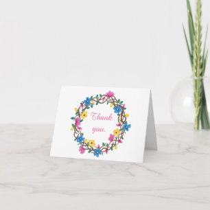 Colorful Circle of Flowers Dank u Kaarten van nota